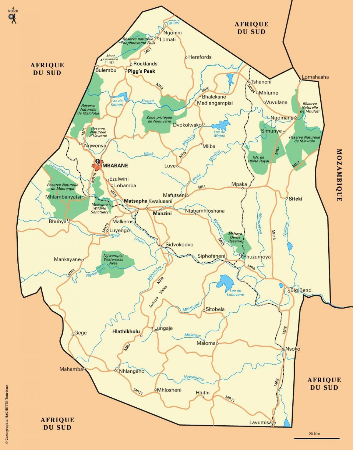ezulwini घाटी स्वाजीलैंड नक्शा