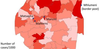 नक्शे के स्वाजीलैंड मलेरिया